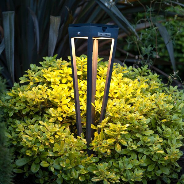 Les Jardins Ηλιακός φακός LED Tinka, ύψος 52 cm, γκρι, ρυθμιζόμενος, Γκρι, Μέταλλο, Υπαίθριος προβολέας / ακίδα εδάφους