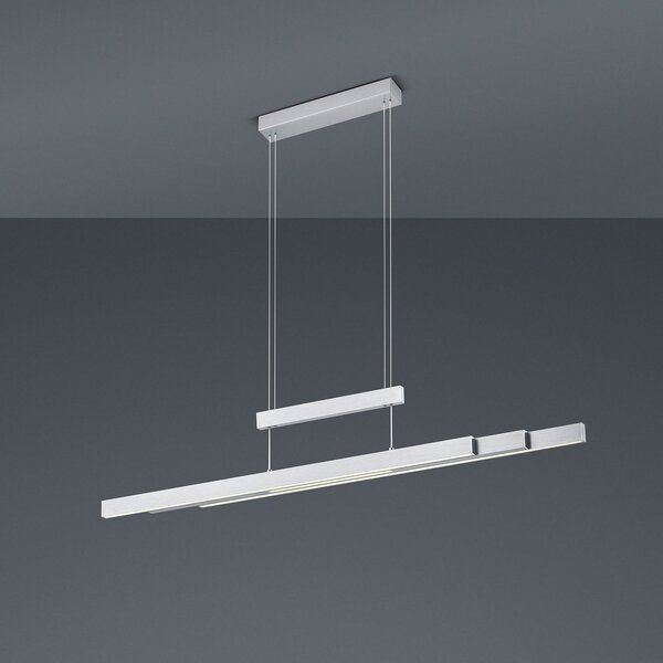 Trio Lighting LED κρεμαστή λάμπα Trajan, 2.700-5.000K, ματ νικέλιο, ρυθμιζόμενος, Γκρι, Σαλόνι / τραπεζαρία, Μέταλλο, σύγχρονο