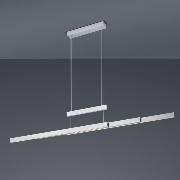 Trio Lighting LED κρεμαστή λάμπα Trajan, 2.700-5.000K, ματ νικέλιο, ρυθμιζόμενος, Γκρι, Σαλόνι / τραπεζαρία, Μέταλλο, σύγχρονο