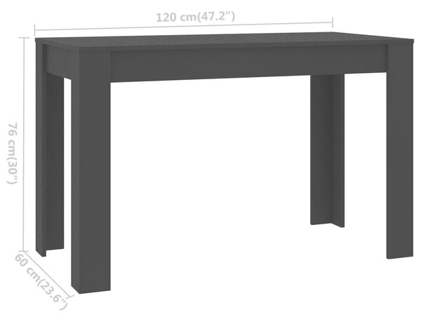 VidaXL Τραπεζαρία Μαύρη 120 x 60 x 76 εκ. από Επεξ. Ξύλο