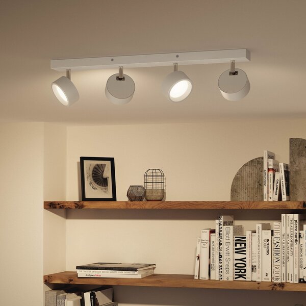 Philips Bracia LED σποτ οροφής τεσσάρων φλογών, λευκό, Λευκό, Σαλόνι / τραπεζαρία, Μέταλλο, σύγχρονο