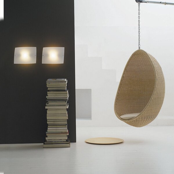 Foscarini Φωτιστικό τοίχου Folio piccola, λευκό, ρυθμιζόμενος, Λευκό, Σαλόνι / τραπεζαρία, Γυαλί, σχεδιασμός
