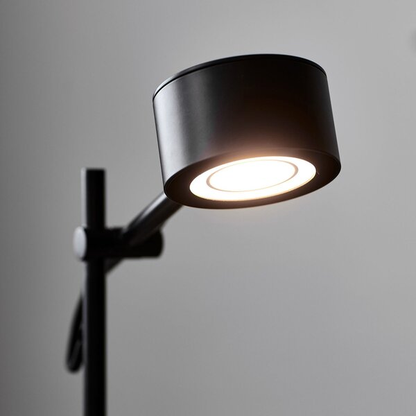 Nordlux Φωτιστικό δαπέδου Clyde LED, δύο φωτιστικών, με ροοστάτη, ρυθμιζόμενος, Μαύρο, Σαλόνι / τραπεζαρία, Μέταλλο, σύγχρονο