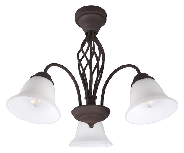 Trio Lighting Φωτιστικό οροφής Rustica, χρώματος σκουριάς, τριών λαμπτήρων, ρυθμιζόμενος, Καφέ / Σκουριάς, Σαλόνι / τραπεζαρία, Μέταλλο, Αντίκα