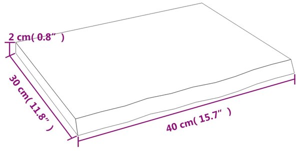 VidaXL Ράφι Τοίχου Σκούρο Καφέ 40x30x2 εκ. Επεξεργ. Μασίφ Ξύλο Δρυός