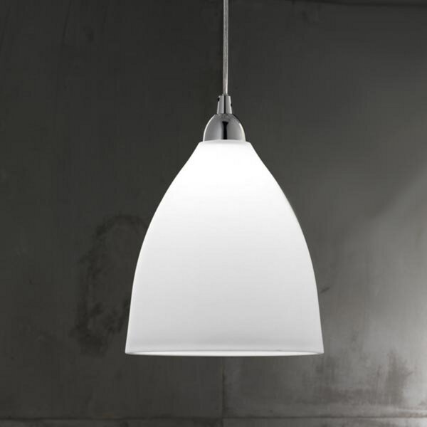 Fabas Luce Γυάλινο κρεμαστό φωτιστικό PROVENZA 20 cm λευκό, ρυθμιζόμενος, Λευκό, Σαλόνι / τραπεζαρία, Γυαλί, σύγχρονο