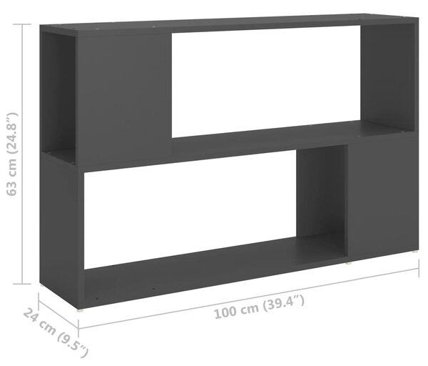 VidaXL Βιβλιοθήκη Γκρι 100 x 24 x 63 εκ. από Μοριοσανίδα