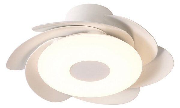 Mantra Iluminación Ανεμιστήρας οροφής LED Flower, λευκός, κινητήρας DC, αθόρυβος, Ø 79 cm, CCT, ρυθμιζόμενος, Λευκό, Σαλόνι / τραπεζαρία, Πλαστικό, σύγχρονο