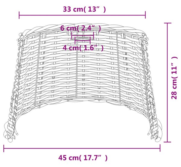 VidaXL Καπέλο Φωτιστικού Οροφής Λευκό Ø45x28 εκ. από Wicker