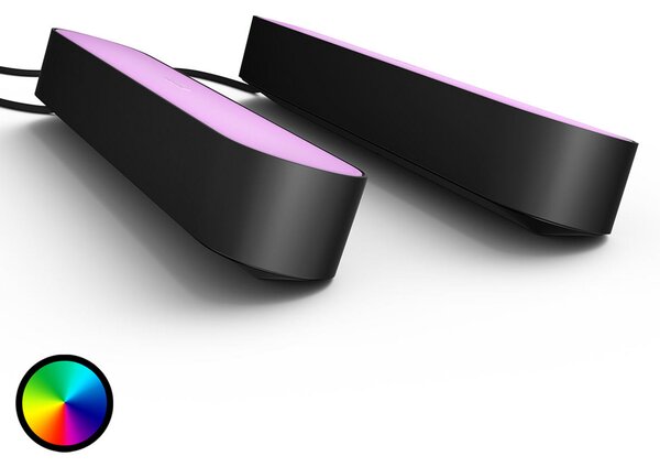 Philips Hue Διπλή συσκευασία Play Lightbar, μαύρο, ρυθμιζόμενος, Μαύρο, Σαλόνι / τραπεζαρία, Πλαστικό, σύγχρονο