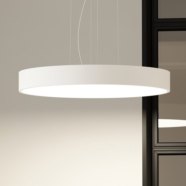 Arcchio LED κρεμαστό φωτιστικό Noabelle, Ø 80 cm, λευκό, μέταλλο, ρυθμιζόμενος, Λευκό, Κουζίνα, Μέταλλο, σύγχρονο