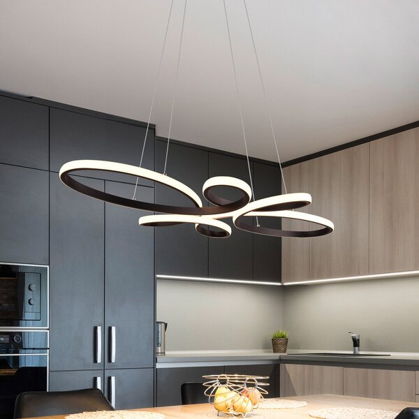 Trio Lighting Fly LED κρεμαστό φωτιστικό, μαύρο ματ, 3.000 K, 83 cm x 45 cm, ρυθμιζόμενος, Μαύρο, Σαλόνι / τραπεζαρία, Μέταλλο, σύγχρονο