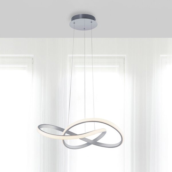 JUST LIGHT. GmbH LED κρεμαστό φωτιστικό Maria, 3-step-dim, αλουμίνιο, ρυθμιζόμενος, Μεταλλικό, υπνοδωμάτιο, Αλουμίνιο, σύγχρονο