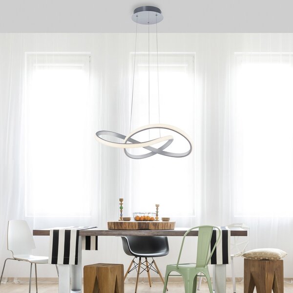 JUST LIGHT. GmbH LED κρεμαστό φωτιστικό Maria, 3-step-dim, αλουμίνιο, ρυθμιζόμενος, Μεταλλικό, υπνοδωμάτιο, Αλουμίνιο, σύγχρονο