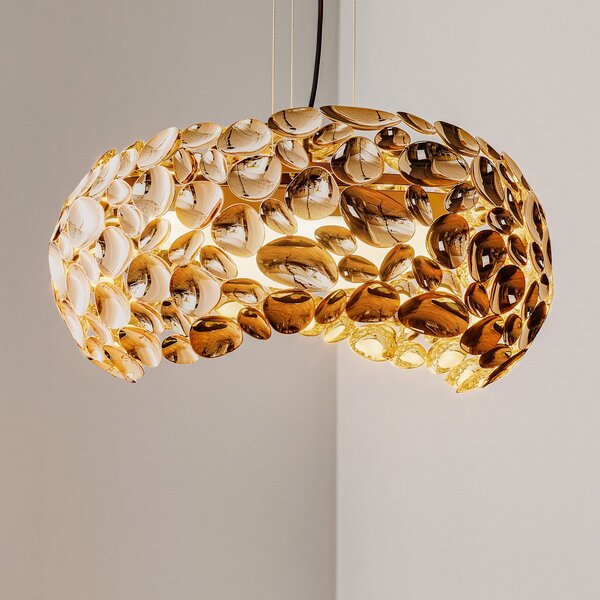Schuller Valencia Narisa LED κρεμαστό φωτιστικό Ø 46 cm ροζ χρυσό/καφέ, Σαλόνι / τραπεζαρία, Μέταλλο, σχεδιασμός