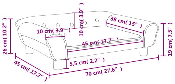 VidaXL Καναπές Παιδικός Μπλε 70 x 45 x 26 εκ. Βελούδινος