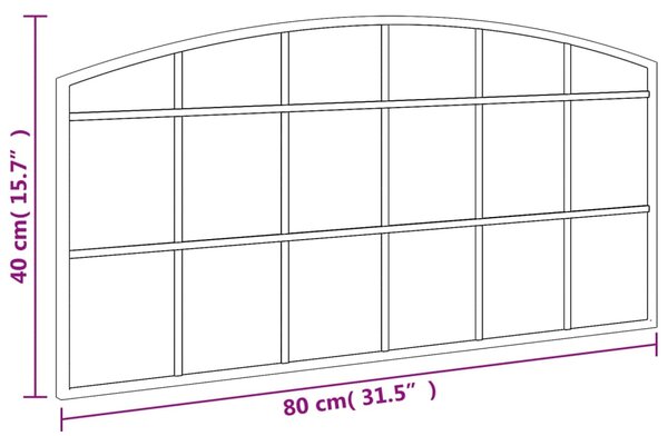 VidaXL Καθρέφτης Τοίχου Αψίδα Μαύρος 80 x 40 εκ. από Σίδερο