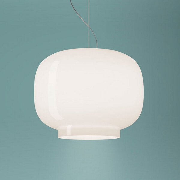 Foscarini Chouchin Bianco 1 κρεμαστό φωτιστικό E27 LED, ρυθμιζόμενος, Λευκό, Κουζίνα, Γυαλί, σχεδιασμός