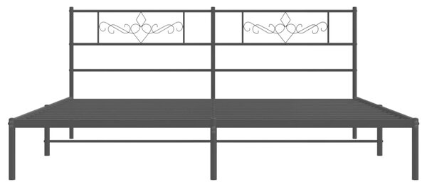 VidaXL Πλαίσιο Κρεβατιού με Κεφαλάρι Μαύρο 180 x 200 εκ. Μεταλλικό