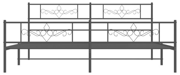 VidaXL Πλαίσιο Κρεβατιού Χωρ. Στρώμα&Ποδαρικό Μαύρο 180x200εκ. Μέταλλο