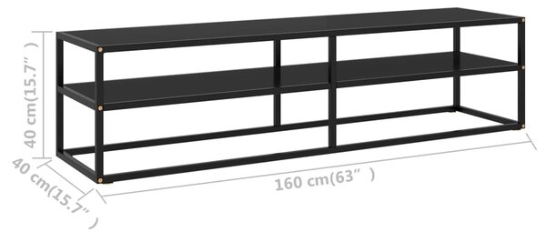 VidaXL Έπιπλο Τηλεόρασης με Μαύρο Γυαλί 160 x 40 x 40 εκ