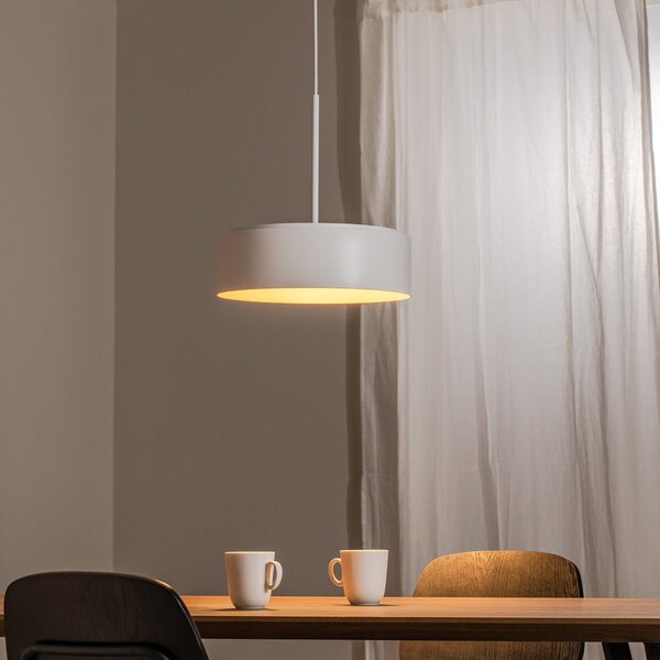 BEGA LED κρεμαστό φωτιστικό Studio Line, Ø 36 cm, λευκό-χρυσό, DALI, ρυθμιζόμενος, Λευκό, Σαλόνι / τραπεζαρία, Αλουμίνιο