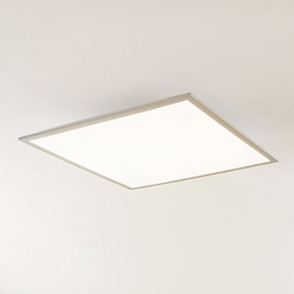 Lindby LED-Panel Stenley, 4.000 K, 60cm x 60cm, ασημί/λευκό, Λευκό, Κουζίνα, Πλαστικό, σύγχρονο