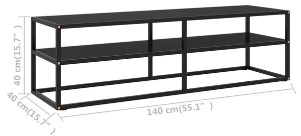 VidaXL Έπιπλο Τηλεόρασης με Μαύρο Γυαλί 140 x 40 x 40 εκ