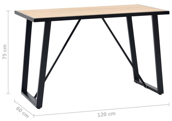 VidaXL Τραπεζαρία Χρώμα Δρυός 120 x 60 x 75 εκ. από MDF