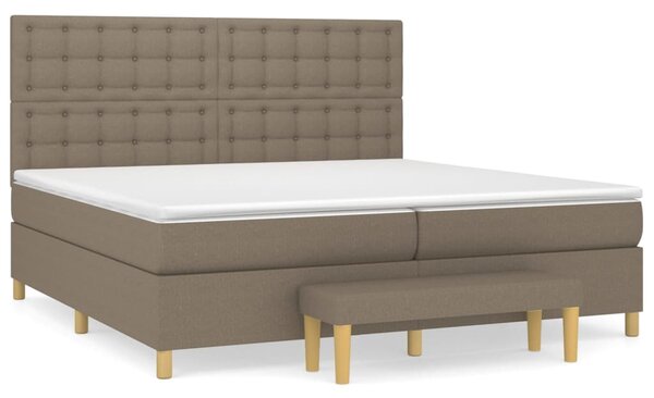 VidaXL Κρεβάτι Boxspring με Στρώμα Taupe 200x200 εκ. Υφασμάτινο