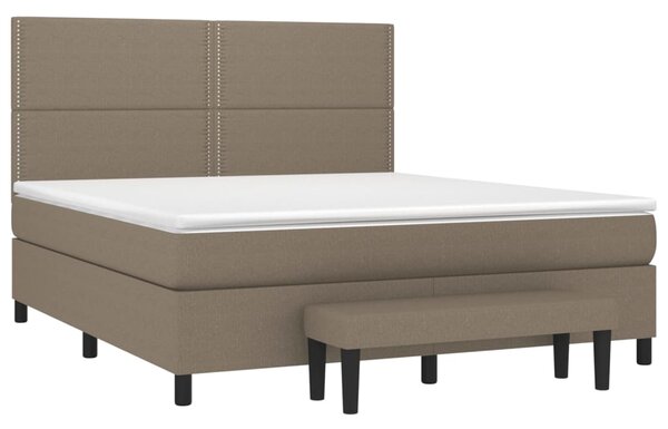 VidaXL Κρεβάτι Boxspring με Στρώμα Taupe 160x200 εκ. Υφασμάτινο