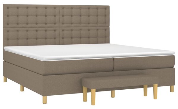 VidaXL Κρεβάτι Boxspring με Στρώμα Taupe 200x200 εκ. Υφασμάτινο