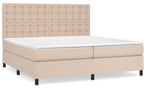 VidaXL Κρεβάτι Boxspring με Στρώμα Καπουτσίνο 200x200εκ.από Συνθ.Δέρμα