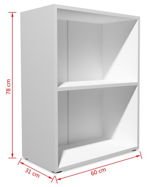 VidaXL Βιβλιοθήκη Λευκή 60 x 31 x 78 εκ. από Επεξ. Ξύλο