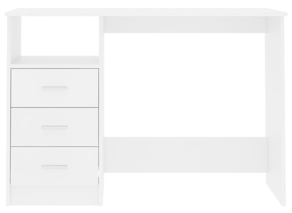 VidaXL Γραφείο με Συρτάρια Λευκό 110 x 50 x 76 εκ. από Μοριοσανίδα