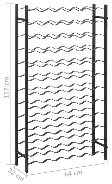 VidaXL Κάβα / Ραφιέρα Κρασιών για 72 Μπουκάλια Μαύρη Σιδερένια