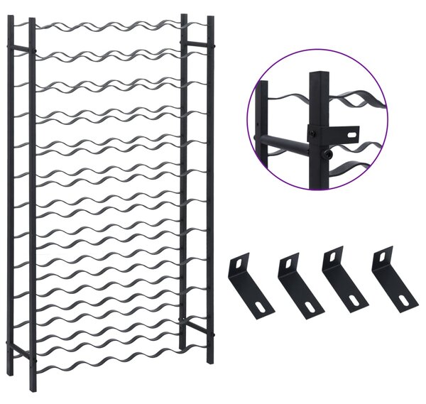 VidaXL Κάβα / Ραφιέρα Κρασιών για 72 Μπουκάλια Μαύρη Σιδερένια