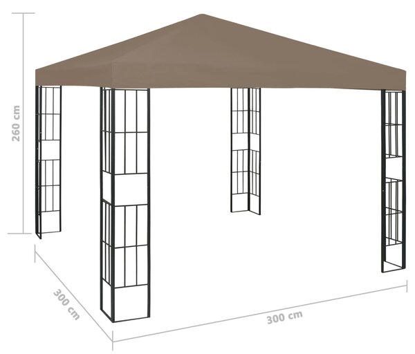 VidaXL Κιόσκι Taupe 3 x 3 μ