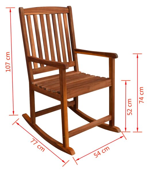 VidaXL Πολυθρόνα Κουνιστή Εξωτερικού Χώρου από Ξύλο Ακακίας