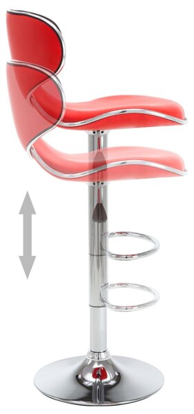 VidaXL Σκαμπό Μπαρ 2 τεμ. Κόκκινα από Συνθετικό Δέρμα
