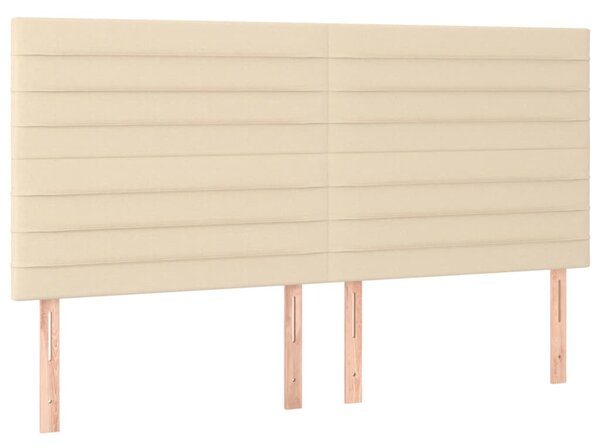 VidaXL Κρεβάτι Boxspring με Στρώμα Κρεμ 200x200 εκ. Υφασμάτινο