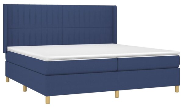 VidaXL Κρεβάτι Boxspring με Στρώμα Μπλε 200x200 εκ. Υφασμάτινο