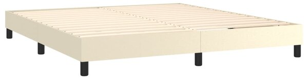 VidaXL Κρεβάτι Boxspring με Στρώμα Κρεμ 160x200εκ. από Συνθετικό Δέρμα