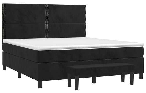 VidaXL Κρεβάτι Boxspring με Στρώμα Μαύρο 160x200 εκ. Βελούδινο