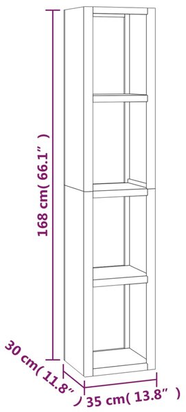 VidaXL Βιβλιοθήκη 35 x 30 x 168 εκ. από Μασίφ Ξύλο Teak