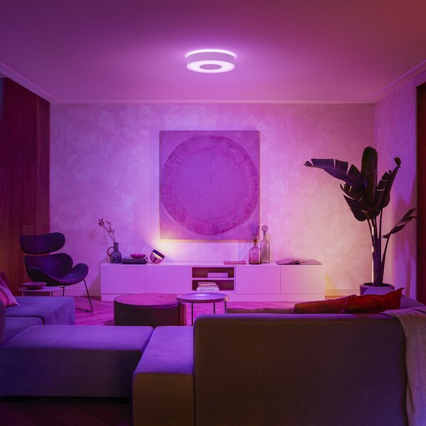 Philips Hue Φωτιστικό οροφής LED Infuse, ρυθμιζόμενο, 38,1 cm, λευκό, ρυθμιζόμενος, Λευκό, Σαλόνι / τραπεζαρία, Μέταλλο, σύγχρονο