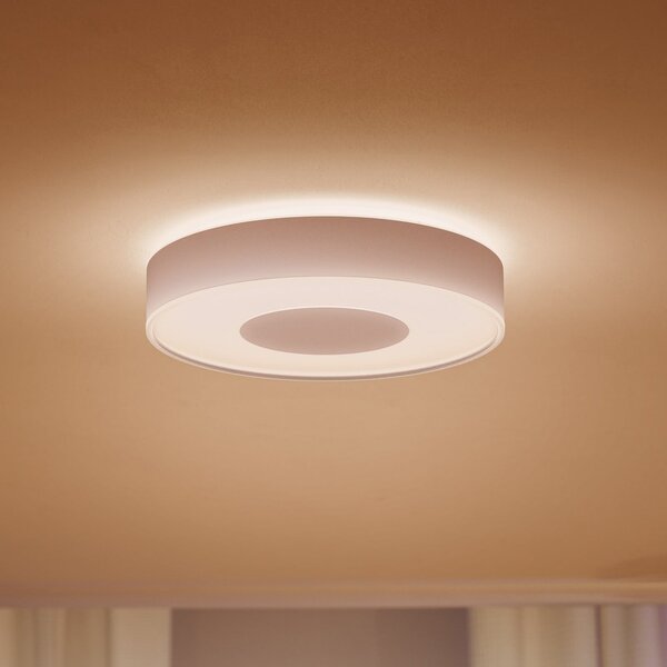 Philips Hue Φωτιστικό οροφής LED Infuse, ρυθμιζόμενο, 38,1 cm, λευκό, ρυθμιζόμενος, Λευκό, Σαλόνι / τραπεζαρία, Μέταλλο, σύγχρονο