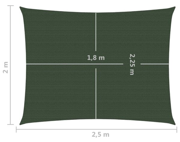 VidaXL Πανί Σκίασης Σκούρο Πράσινο 2 x 2,5 μ. από HDPE 160 γρ./μ²