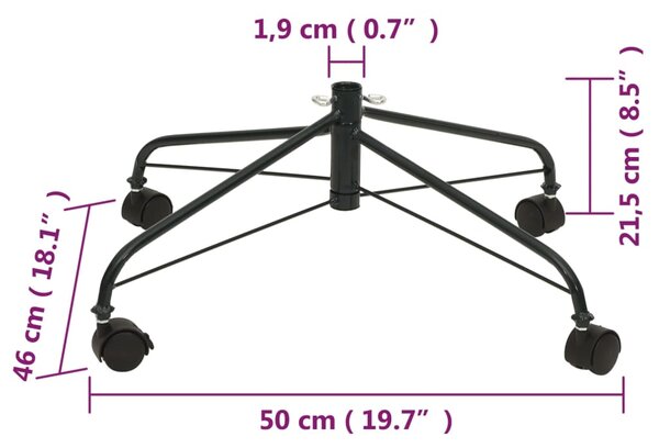 VidaXL Βάση Χριστουγεννιάτικου Δέντρου με Ρόδες 50 x 46 x 21,5 εκ