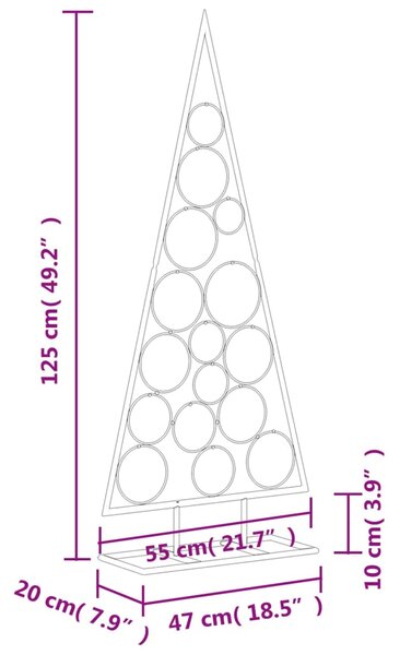 VidaXL Χριστουγεννιάτικο Δέντρο για Διακόσμηση Μαύρο 125 εκ. Μέταλλο